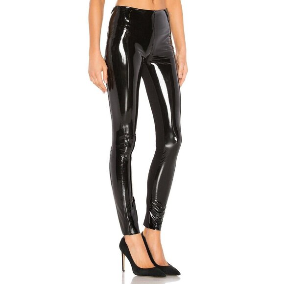 KARL X KAIA Faux Leather Leggings Black Pants - Picture 2 of 4